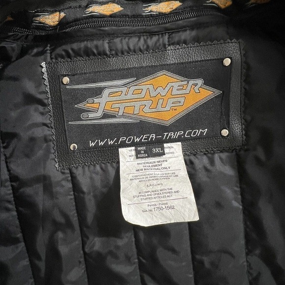 Power Trip Motorcycle 3XL Polyester Jacket Armored Padded Back Elbows Black - Picture 7 of 12
